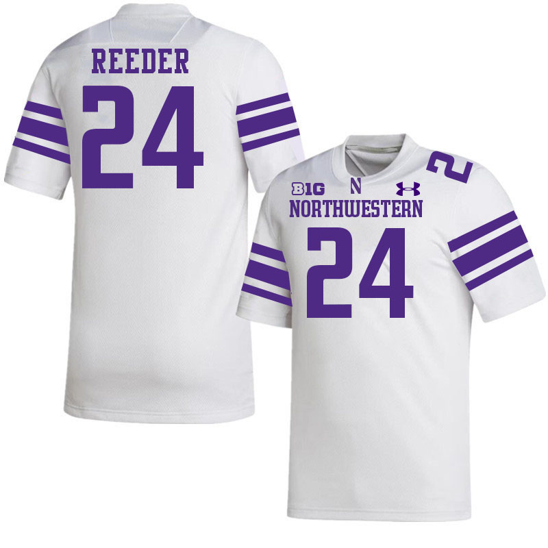 Northwestern Wildcats #24 Dashun Reeder College Football Jerseys Stitched-White